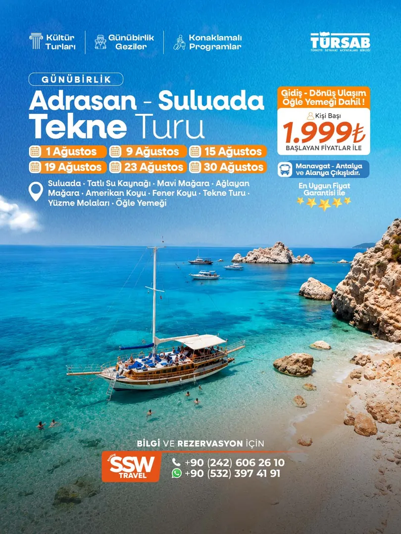 Adrasan Suluada Tekne Turu